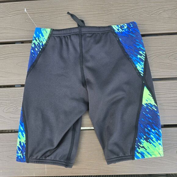 TYR DuraFast Elite Perseus Allover Blue/green Boys Swim Jammer Sz 22 New Sample - Picture 2 of 3